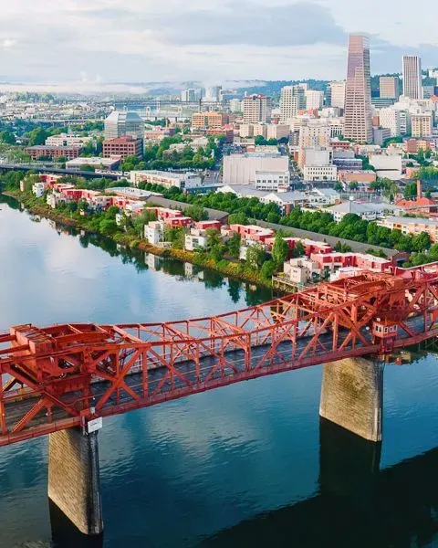 Aerial view of Portland, OR