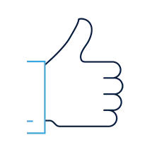Icon drawing of a thumbs up.