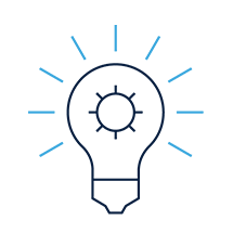 Drawing of lightbulb that represents trends PS&D anticipates to provide innovative solutions and accessible care for all.