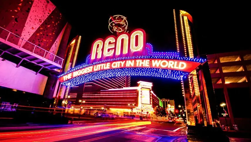The Reno Arch sign, “Biggest Little City in the World,” which arose as a result of the wide range of cosmopolitan amenities in a city of its relatively small size.