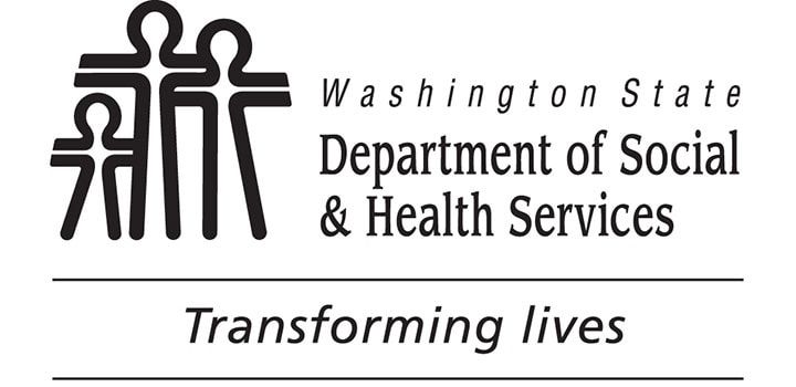 Washington State Department of Social & Health Services logo with tagline "transforming lives."