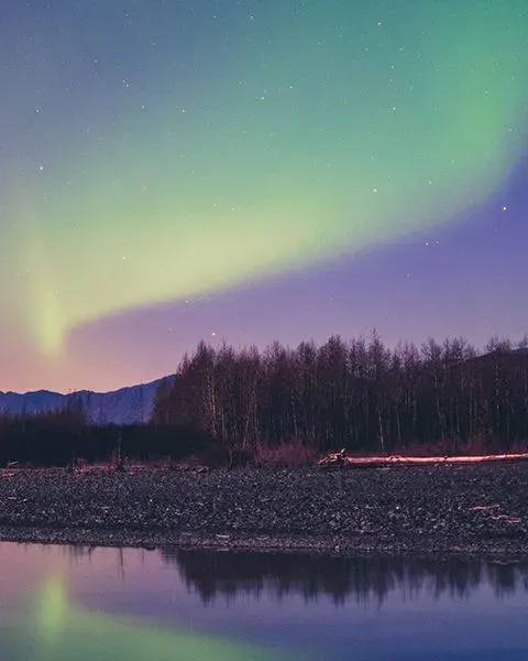 Northern lights representing Alaska.
