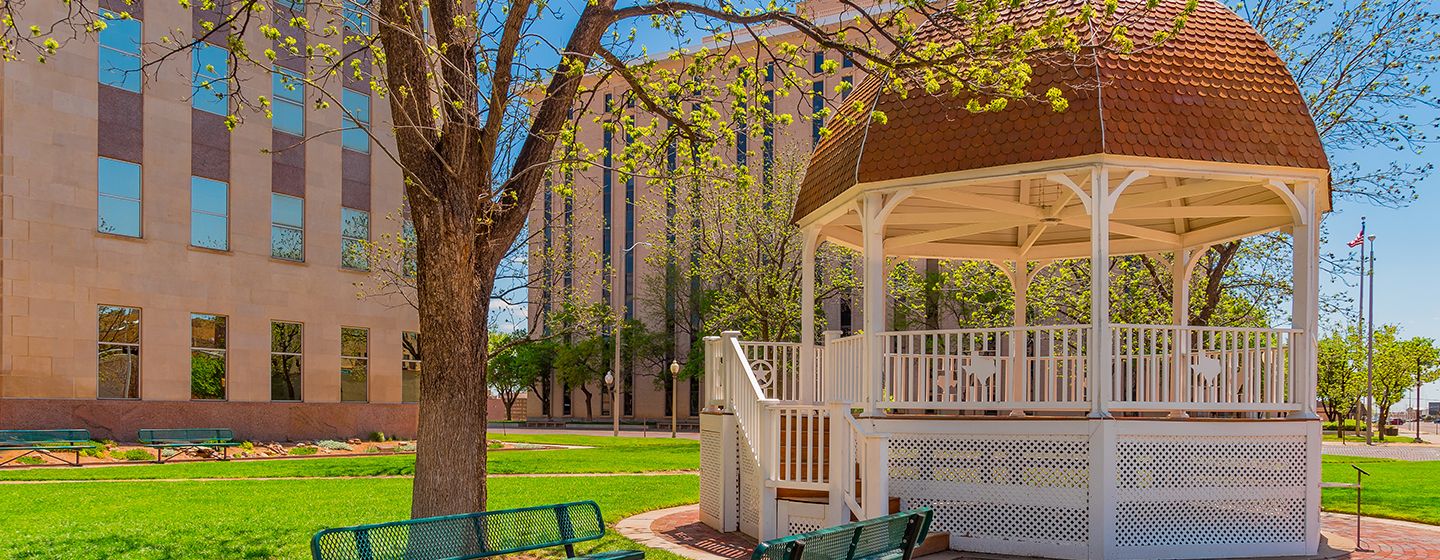 Gazebo in a park in Lubbock, Texas.