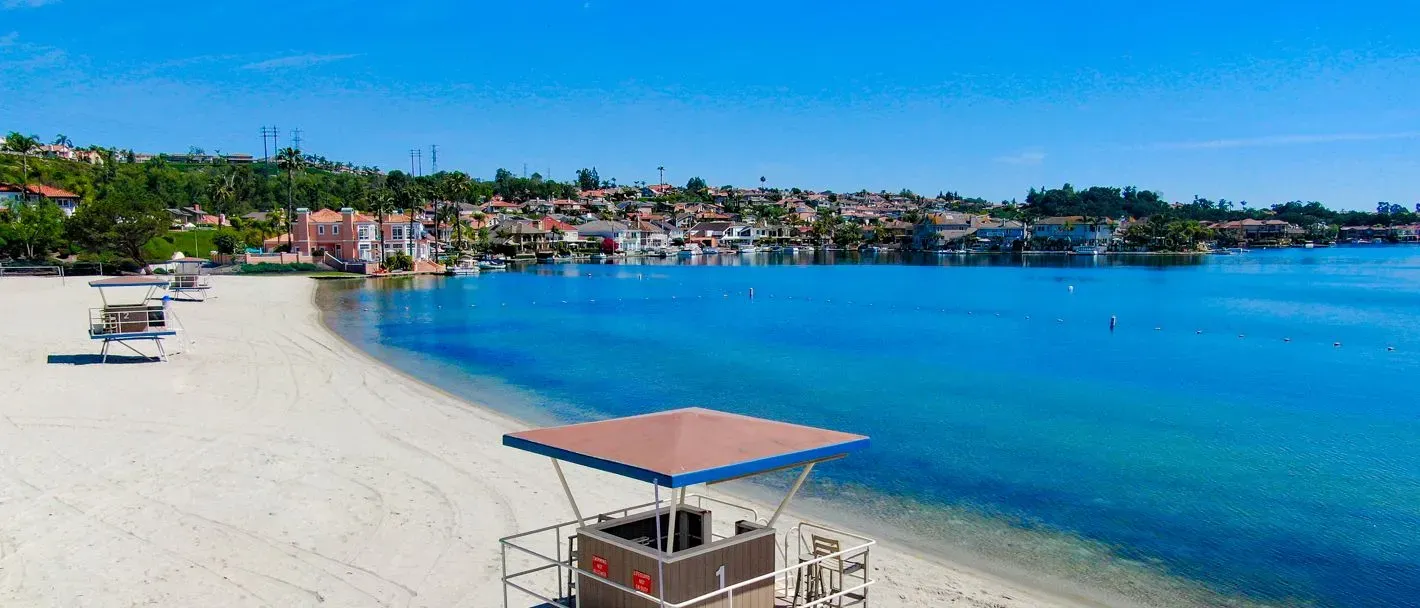 Sunny beach bay in Mission Viejo, California.