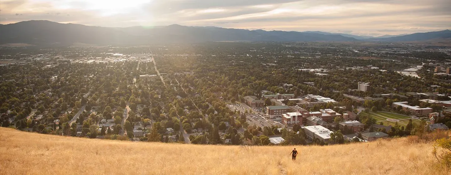 Aerial view of Missoula, Montana.