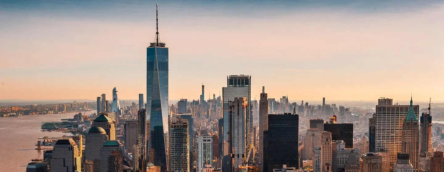 Skyline view of New York City.