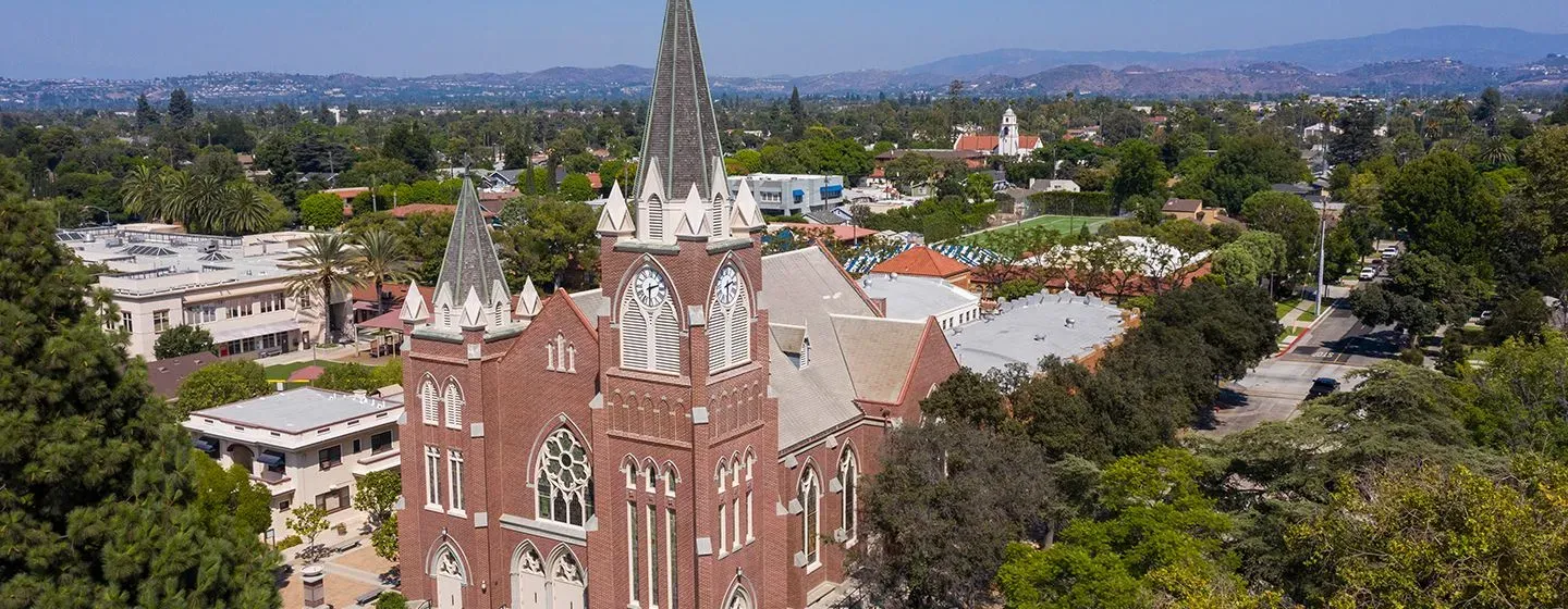 Downtown Orange, California, aerial view. 