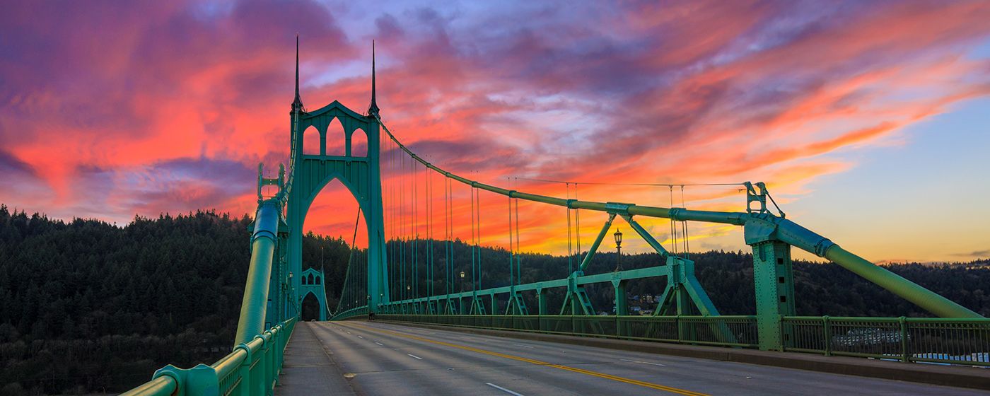 St. Johns Bridge in Portland, Oregon.