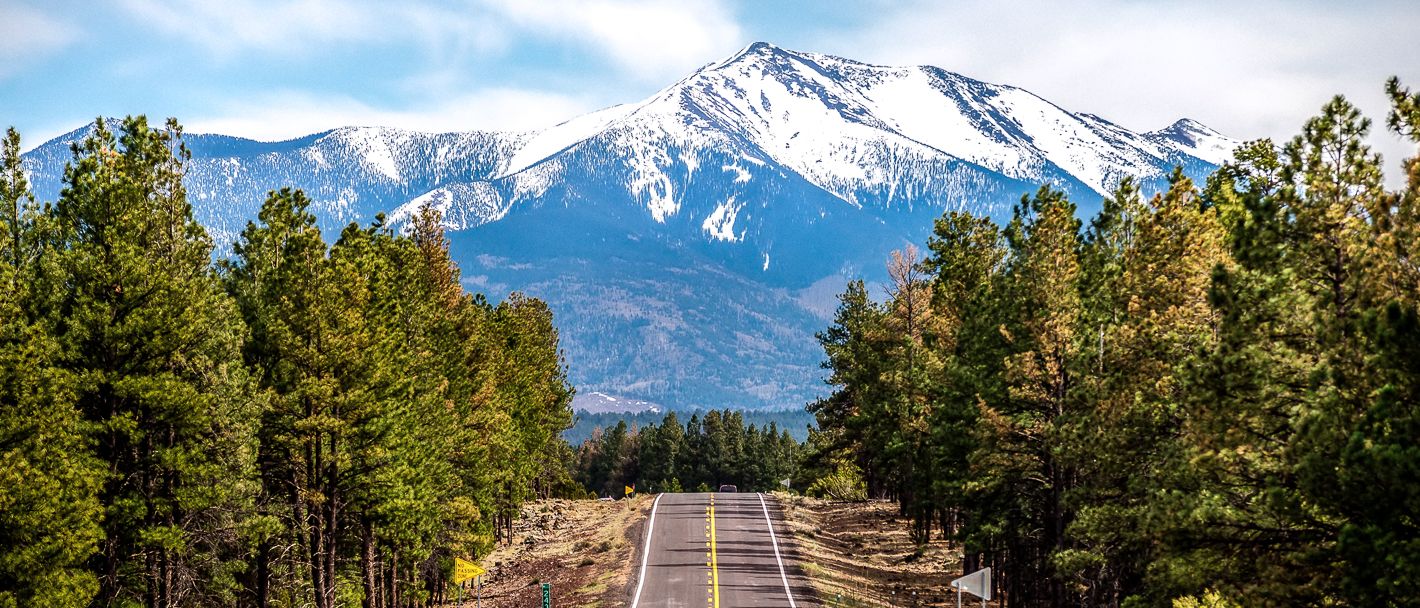 Landscape with Humphreys Peak Tallest in Arizona in the background, where our Physician Recruiters hire physicians.