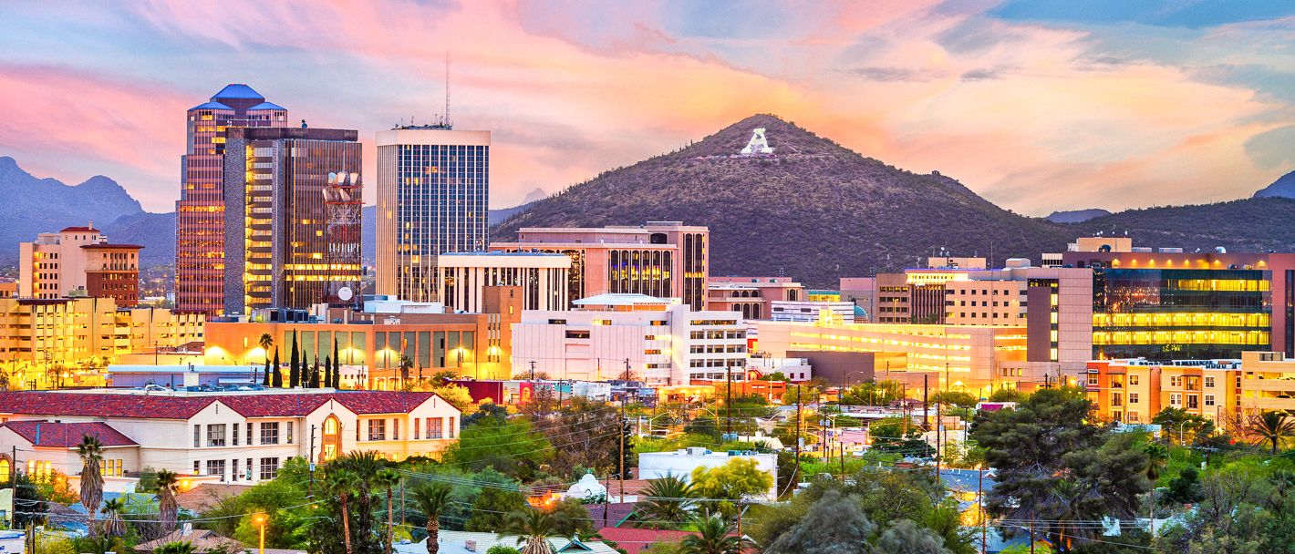 Skyline of Tucson, Arizona, where PS&D recruits physicians.