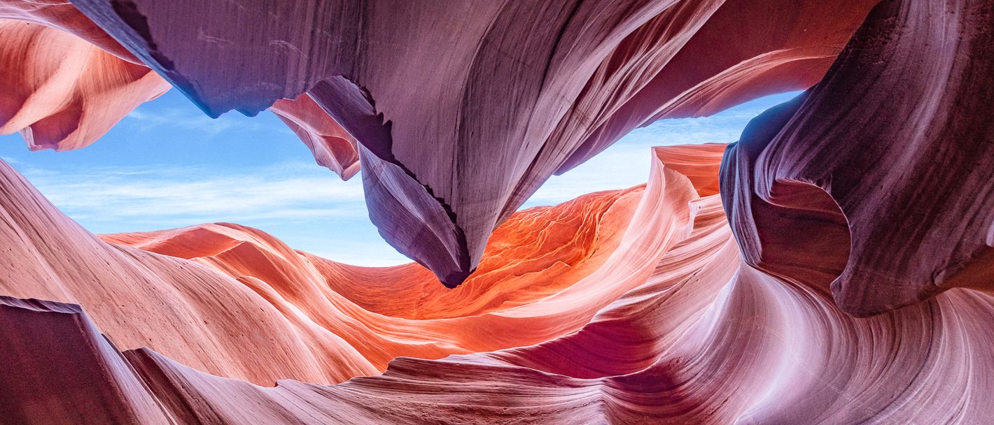 Panoramic Abstract background Canyon Antelope near Page, Arizona, America.