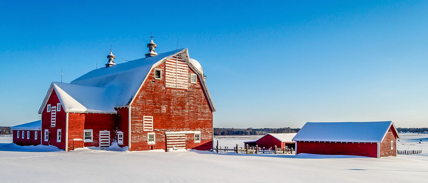 A Minnesota Small Farm Perched on a Snowy Hill where our Physician Recruiters help hire physicians.