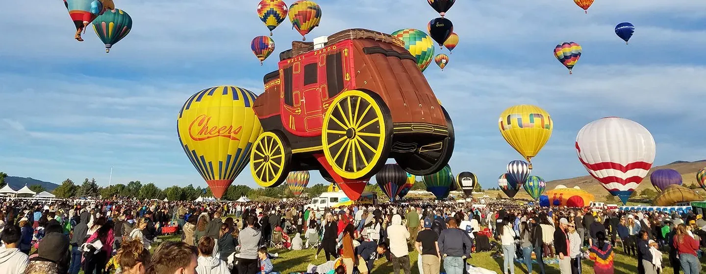 The Great Reno Balloon Race, the world's largest free hot-air ballooning event, in the state of Nevada.