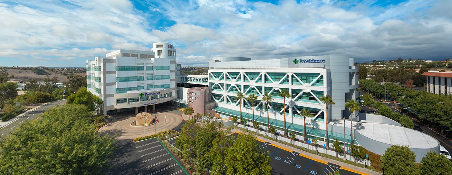 Aerial view of Providence Mission Hospital in Mission Viejo, California.