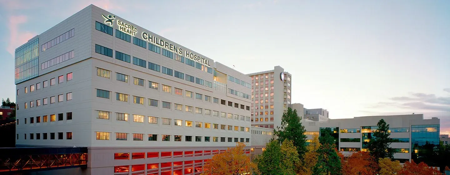 PS&D partner Providence Sacred Heart Medical Center in Spokane, Washington, exterior view.